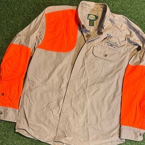 Cabela's Pheasant Classic 2007 Men's Beige Bright Orange Shirt Jacket Hunting